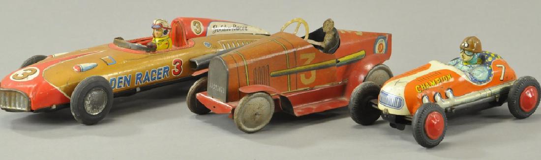 LOT OF THREE GERMAN & JAPAN TIN LITHO RACERS (1 of 2)