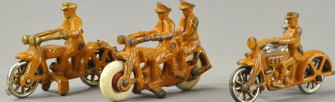 SET OF THREE ORANGE MOTORCYCLES (1 of 3)