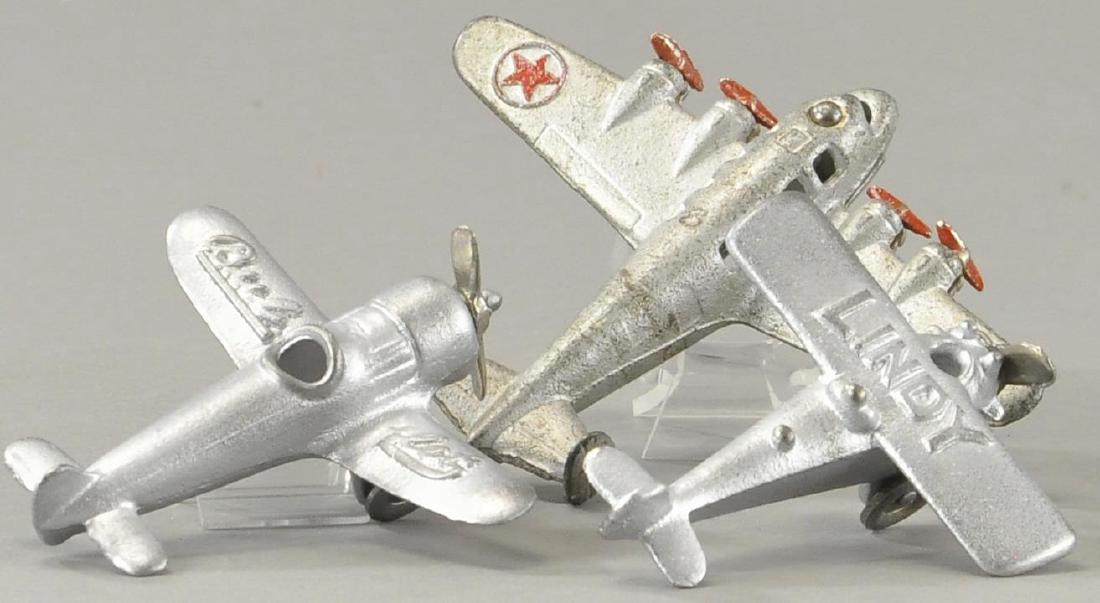 LOT OF THREE SMALL SILVER AIRPLANES (1 of 3)
