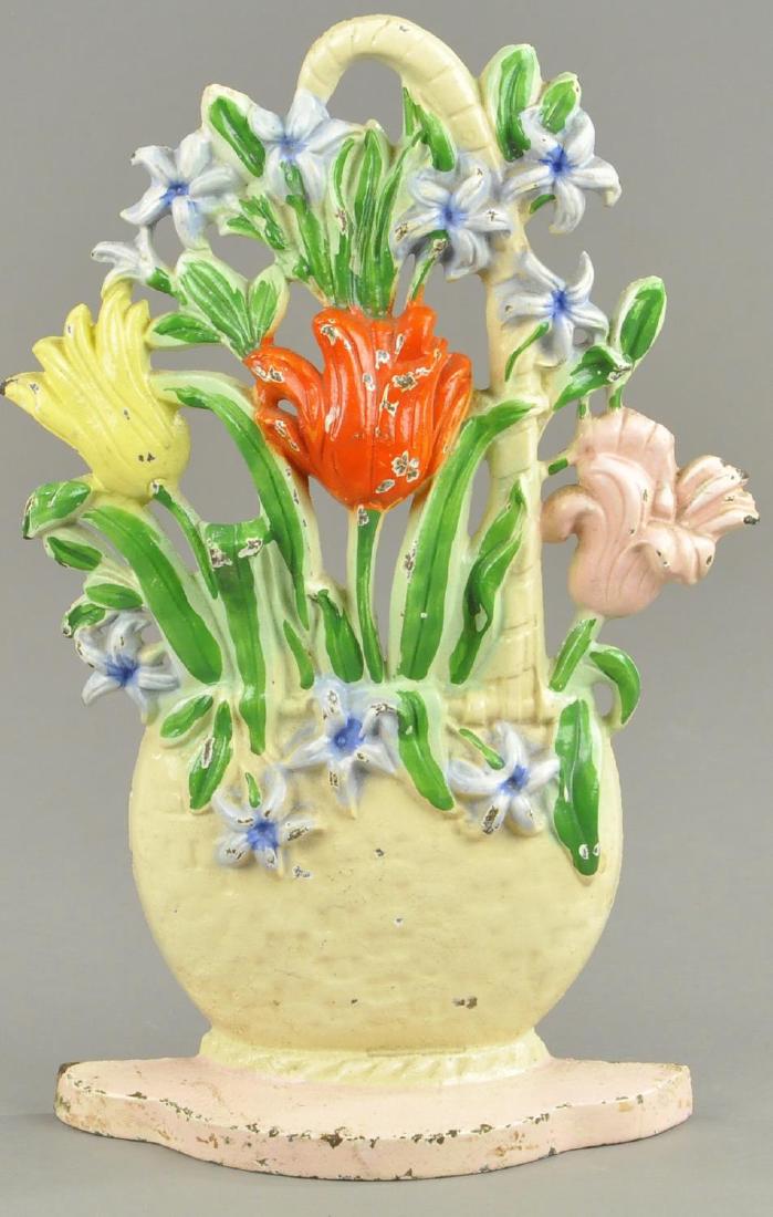 TULIPS AND HYACINTHS IN WICKER BASKET DOORSTOP (1 of 2)