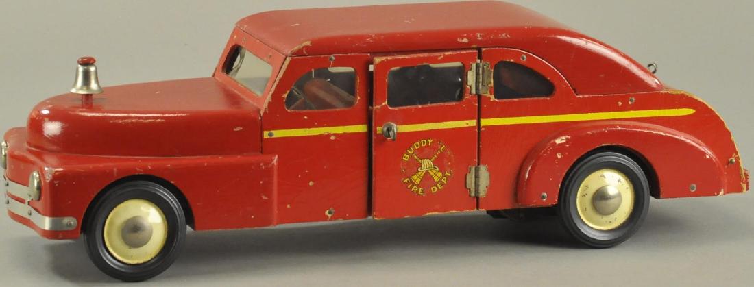 BUDDY L WOODEN FIRE CHIEF SEDAN (1 of 3)