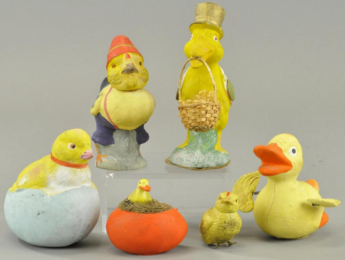 GROUPING OF SIX EASTER FOWL CANDY CONTAINERS (1 of 2)