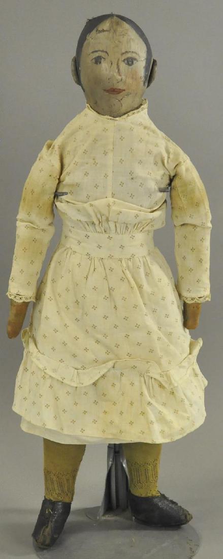 EARLY RAG DOLL WITH LOCKS (1 of 3)