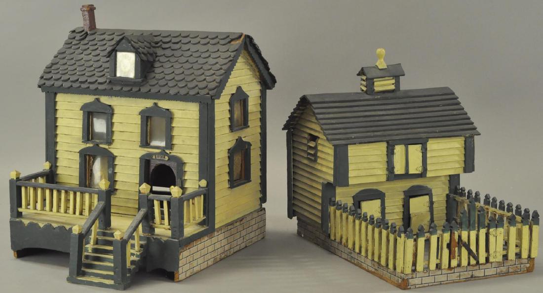 WOODEN HOUSE MODEL AND STABLE (1 of 2)