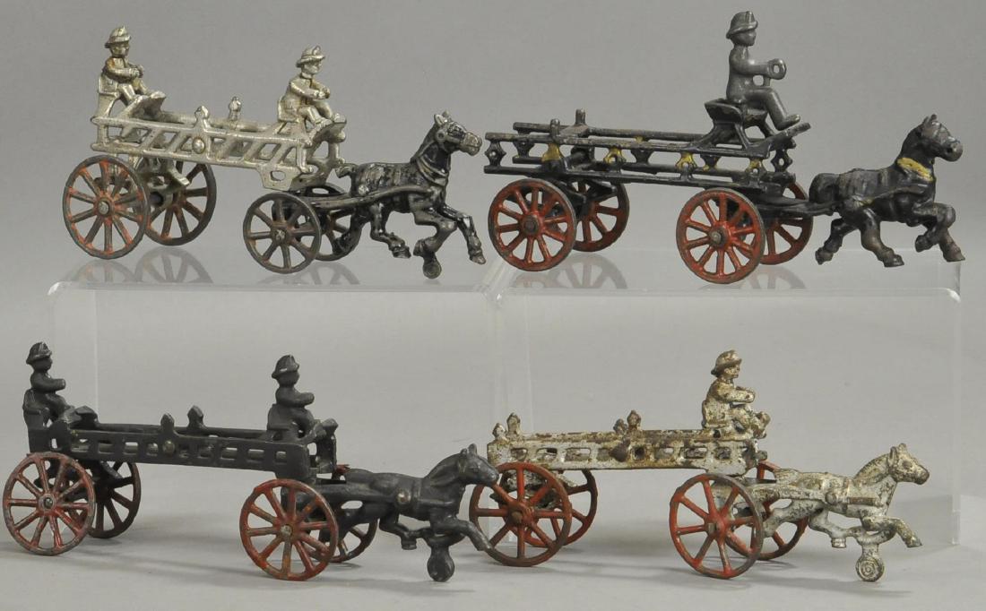 FOUR SMALL HORSE DRAWN LADDER WAGONS: Bertoia BASICS Online: FOUR SMALL HORSE DRAWN LADDER WAGONS 8" length.