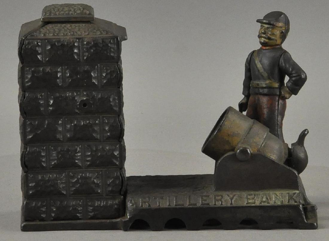 J&E STEVENS ARTILLARY MECHANICAL BANK (1 of 4)