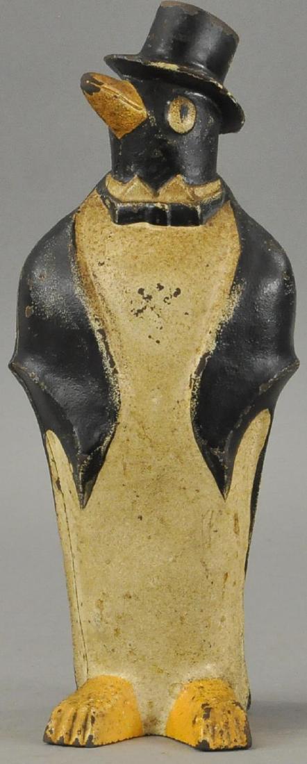 HUBLEY PENGUIN W/BOWTIE & TOP HAT DOORSTOP (1 of 2)