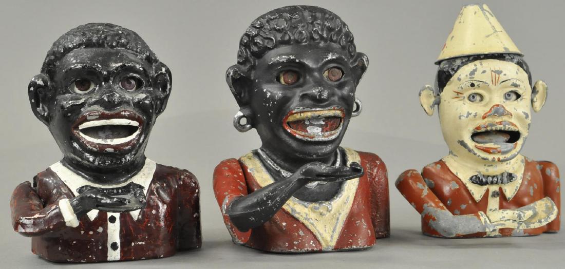 LOT OF THREE ENGLISH ALLUMINUM MECHANICAL BANK (1 of 6)