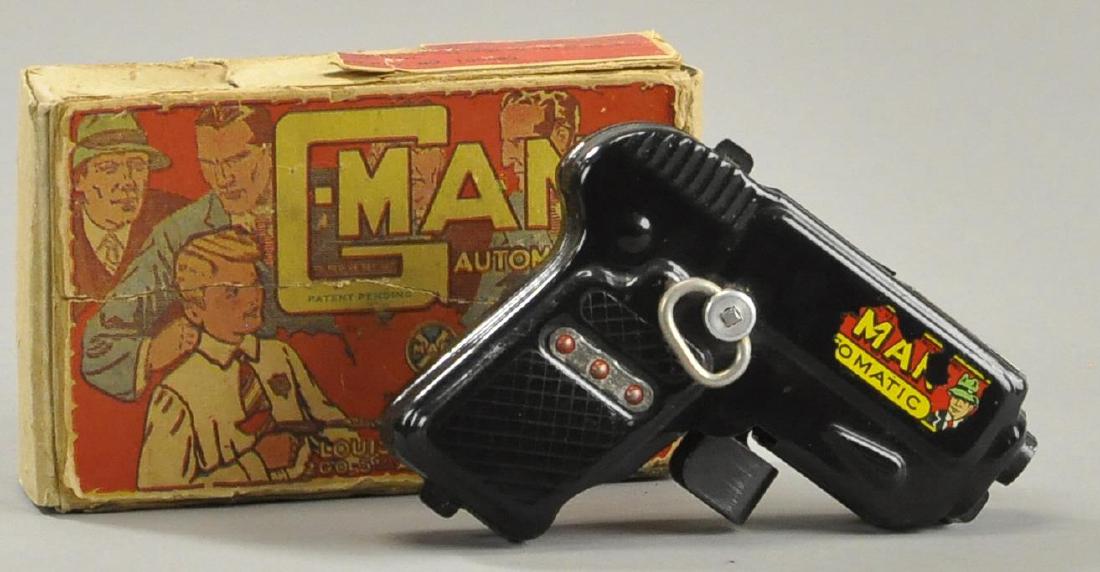 BOXED MARX SPARKING G-MAN GUN: Bertoia BASICS Online: BOXED MARX SPARKING G-MAN GUN 3" l.