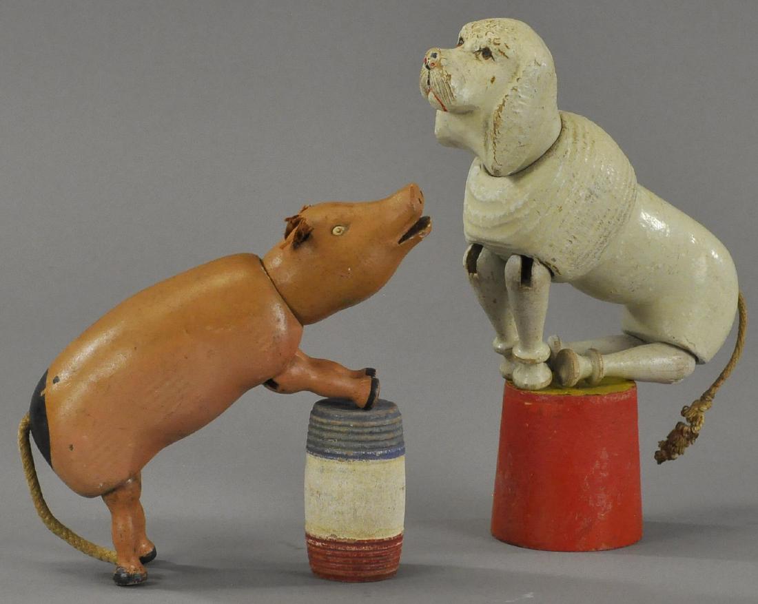 SCHOENHUT POODLE & PIG WITH ACCESSORIES (1 of 2)