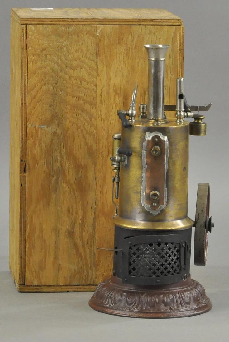 SCHOENNER UPRIGHT STEAM ENGINE AND BOX (1 of 3)