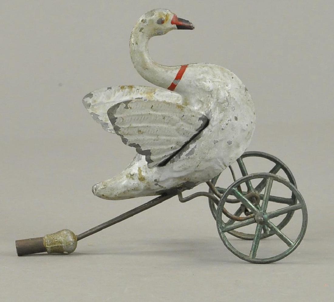 HAND PAINTED SWAN PUSH STICK TOY (1 of 4)