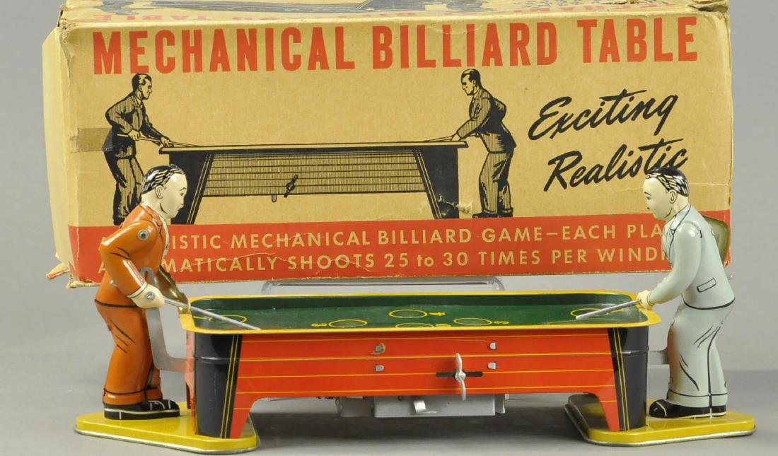 LARGE BILLIARDS PLAYER LITHO W/ BOX (1 of 3)