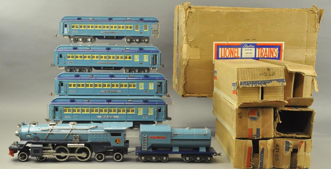 LIONEL 396W 400E BLUE COMET WITH EXTRA COACH (1 of 6)