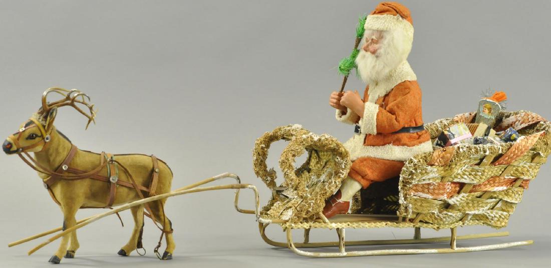 REINDEER CANDY CONTAINER PULLING SANTA (1 of 4)