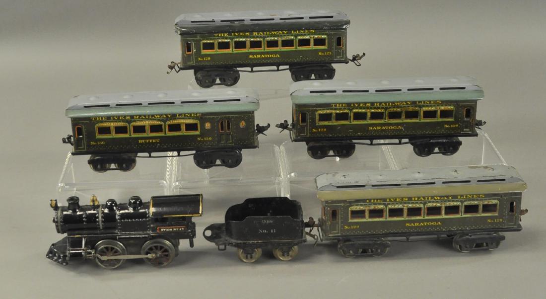 IVES CLOCKWORK #17 LOCO & SARATOGA PASSENGER SET (1 of 4)