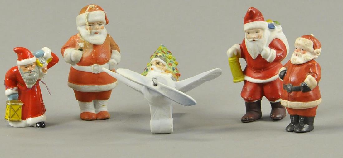 FIVE BISQUE CHINA SANTAS (1 of 2)