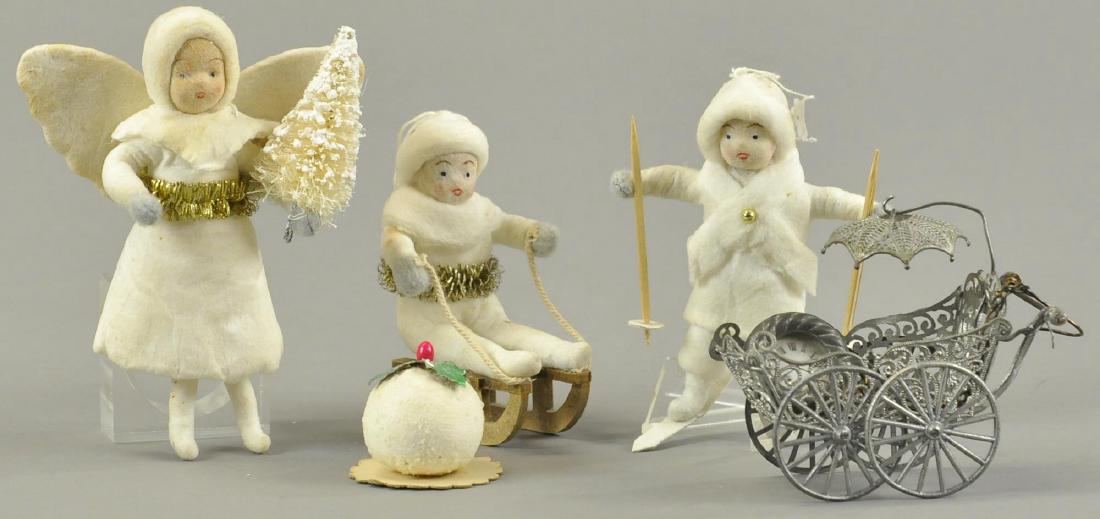 FOUR VINTAGE PRESSED COTTON FIGURES (1 of 2)