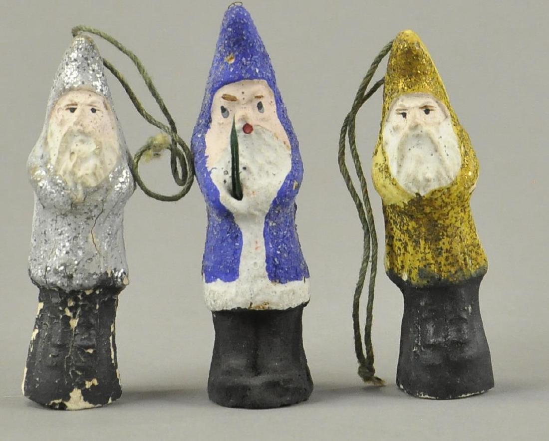 THREE MINIATURE BISQUE SANTAS (1 of 2)