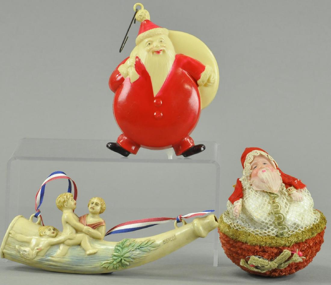 THREE CELLULOID CHRISTMAS ORNAMENTS (1 of 2)