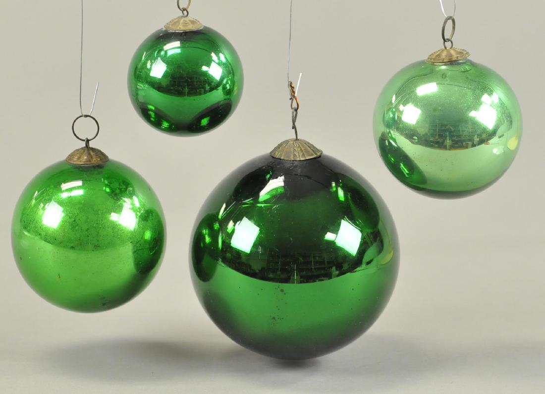 FOUR GREEN GERMAN KUGELS (1 of 2)