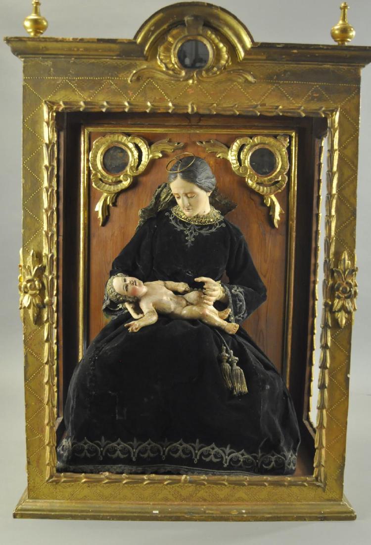 VERY EARLY MADONNA & CHILD IN GOLD CASE (1 of 7)