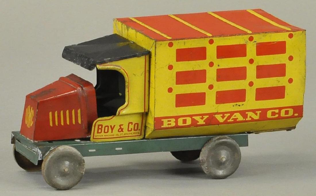 UPTON MACHINE CO BOY VAN TRUCK: 30 UPTON MACHINE CO BOY VAN TRUCK 8" l. All Original Condition.