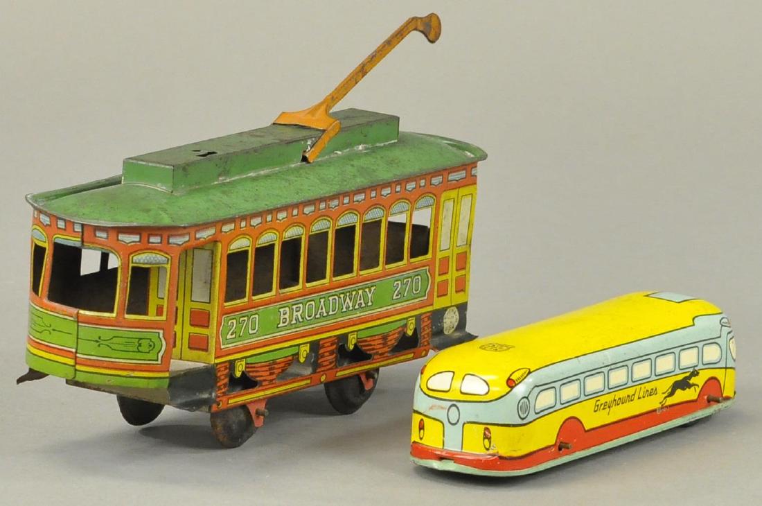CHEIN GREYHOUND BUS AND TROLLEY CAR (1 of 3)