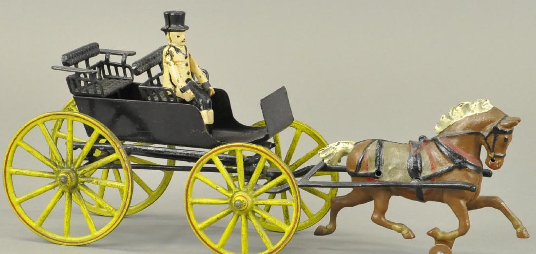 PRATT & LETCHWORTH HORSE DRAWN SURREY: 167 PRATT & LETCHWORTH HORSE DRAWN SURREY Figure added, wheels and horse repainted.
