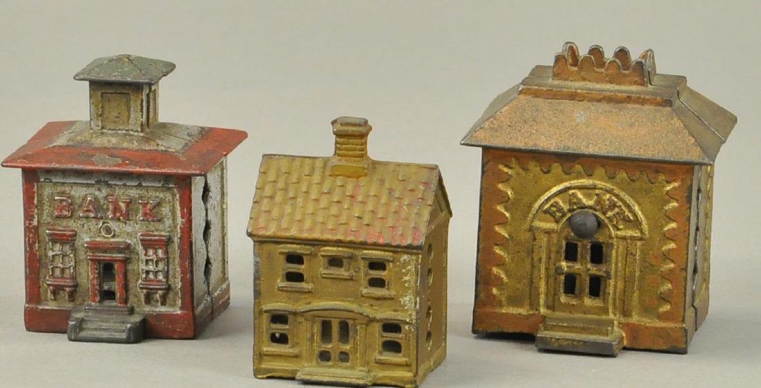 THREE PAINTED STILL BANK BUILDINGS (1 of 3)