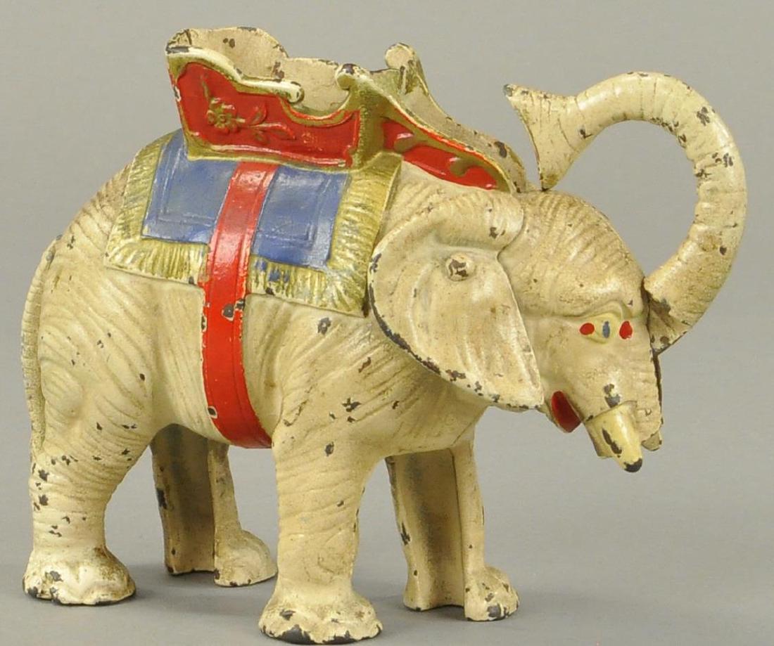 HUBLEY ELEPHANT W/ HOWDAH MECHANICAL BANK (1 of 3)