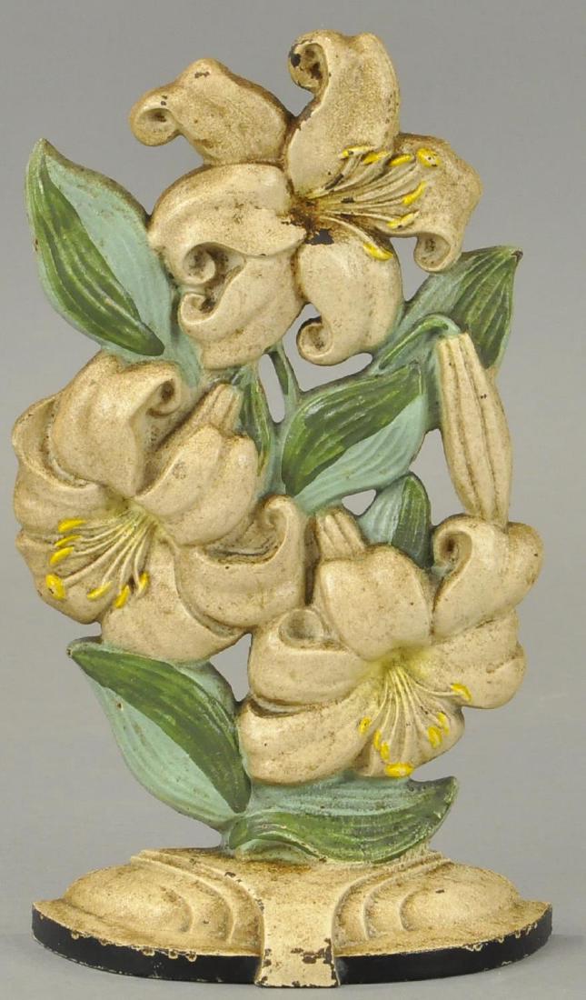HUBLEY TIGERLILLIES DOORSTOP: 312 HUBLEY TIGERLILLIES DOORSTOP 10 1/2" h. (VG Cond.)