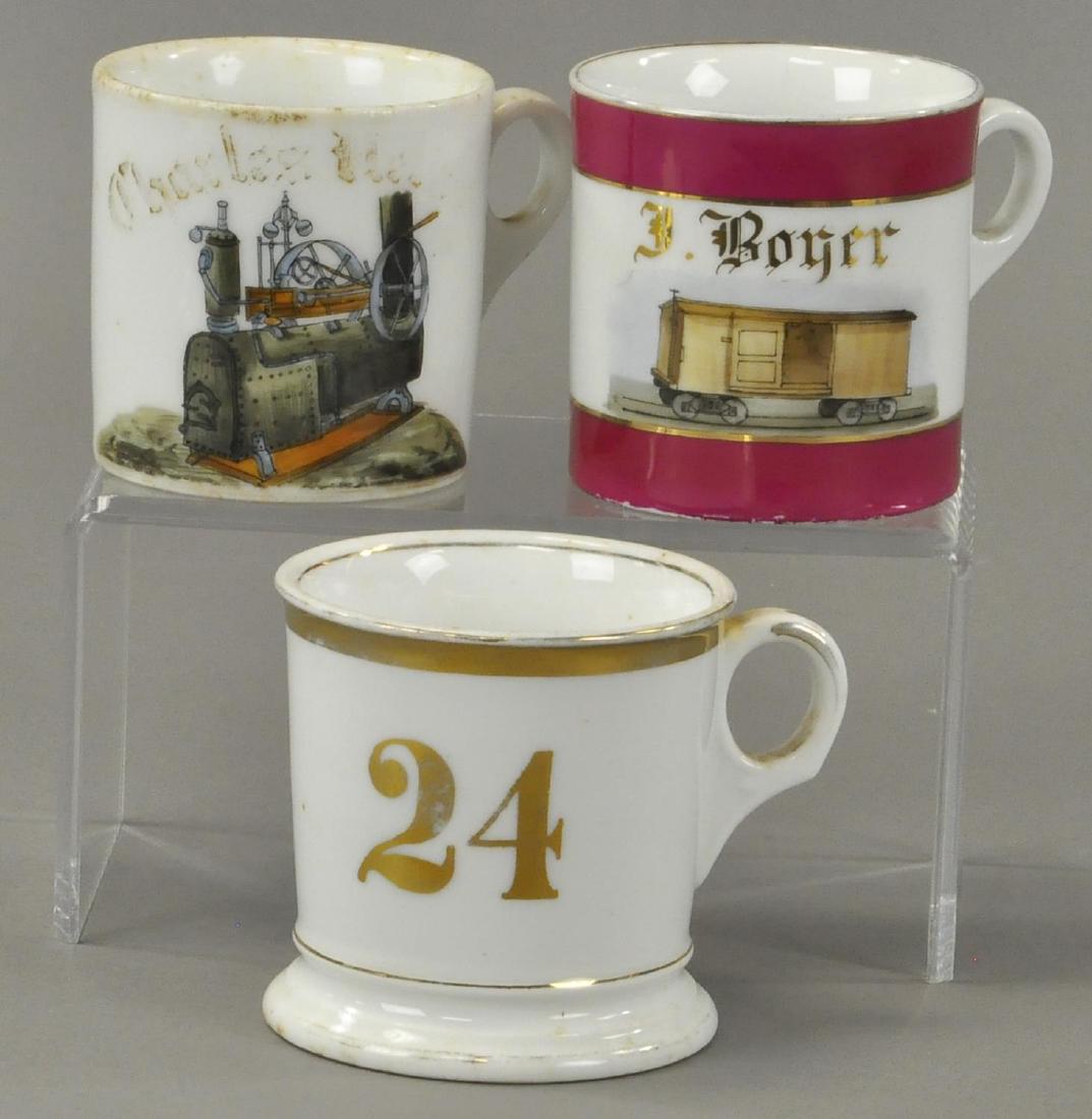 LOT OF THREE OCCUPATIONAL SHAVING MUGS (1 of 3)