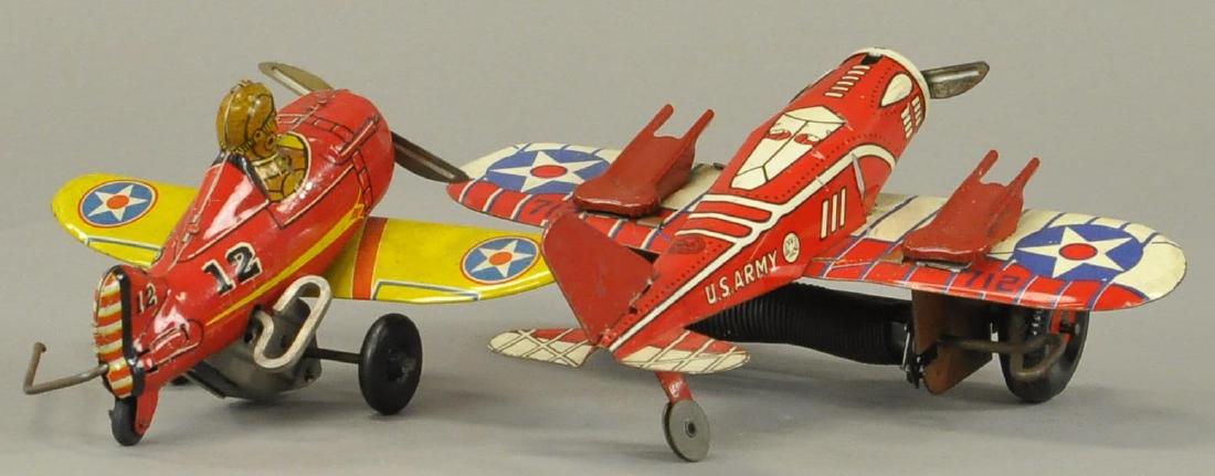 TWO MARX AIRPLANES - ARMY/ROLLOVER (1 of 4)