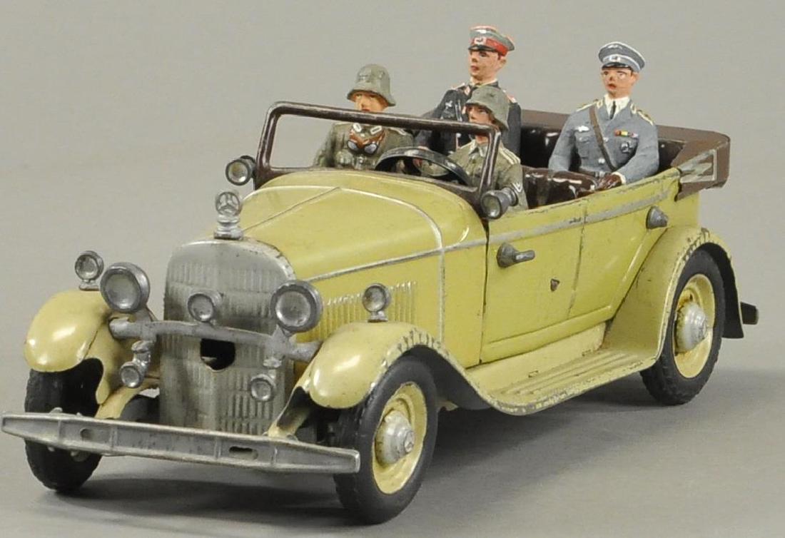 TIPPCO HITLER MERCEDES AUTO: 60. TIPPCO HITLER MERCEDES AUTO | Figures are replacements, otherwise in All Original Condition. | 9" l.