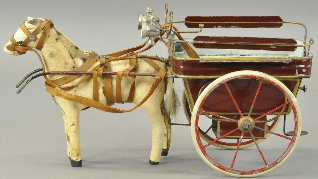 HORSE DRAWN TIN CART - FRENCH/GERMAN (1 of 2)