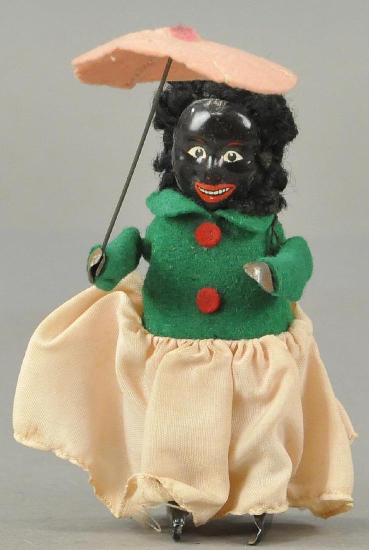SCHUCO BLACK LADY WITH UMBRELLA: 157. SCHUCO BLACK LADY WITH UMBRELLA | All Original Condition. | 5"