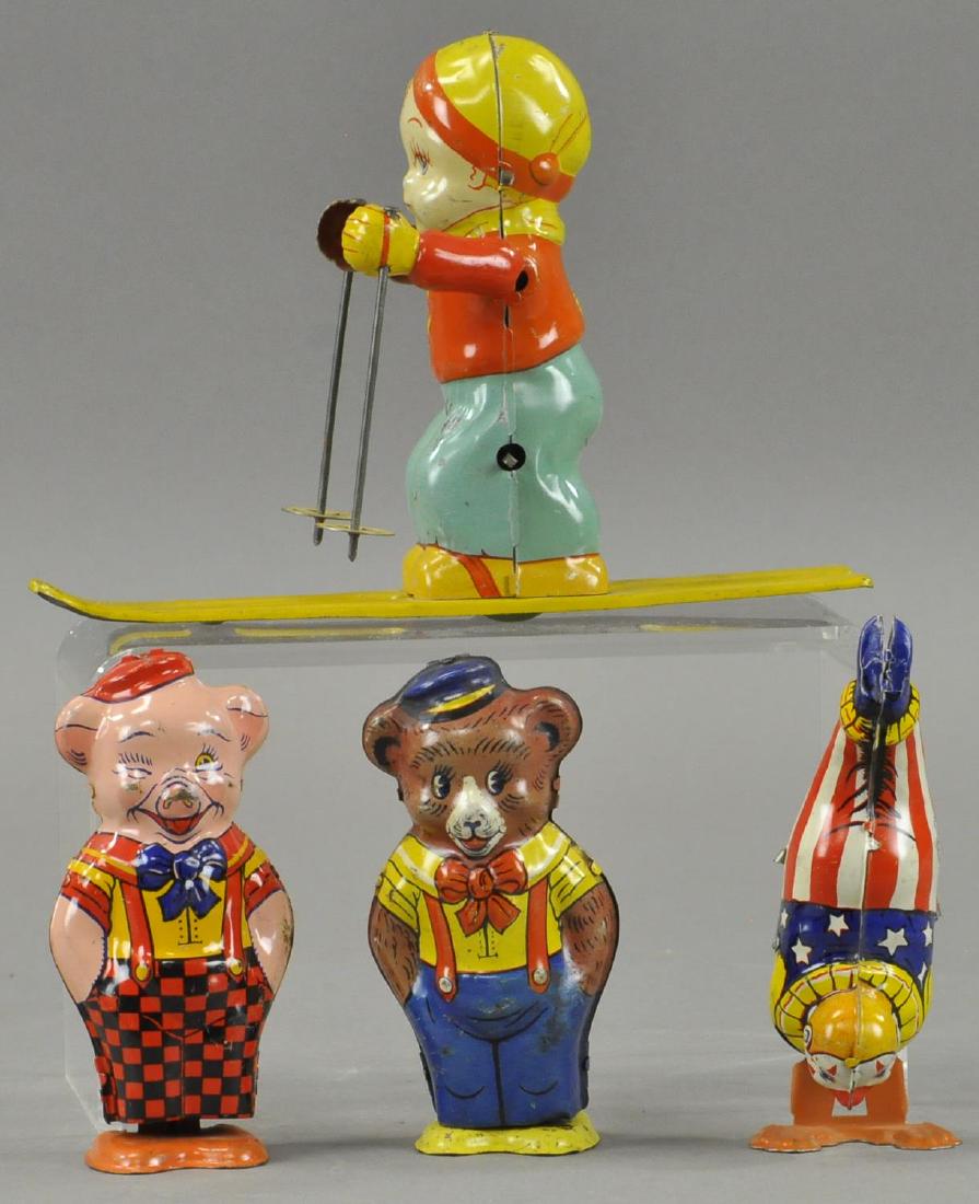 FOUR CHEIN WIND UP TIN TOYS GROUPING (1 of 3)