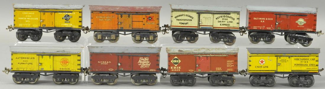 LOT OF EIGHT IVES BOX CARS (1 of 4)