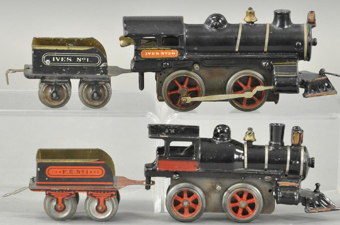 TWO EARLY CLOCKWORK IVES LOCOMOTIVES (1 of 4)
