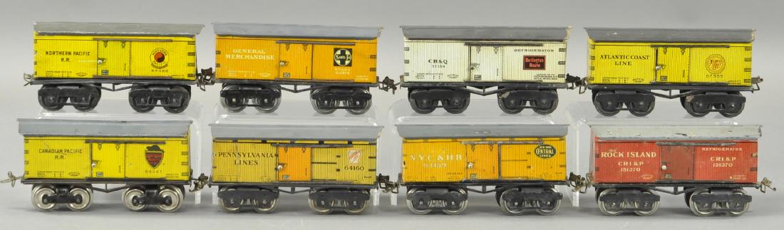 LOT OF EIGHT IVES BOX CARS (1 of 4)