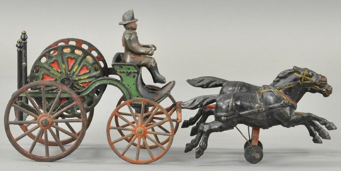 HORSE DRAWN HOSE REEL - PL/WILKINS: 370. HORSE DRAWN HOSE REEL - PL/WILKINS | Figure added, otherwise All Original Condition. | 14" l.