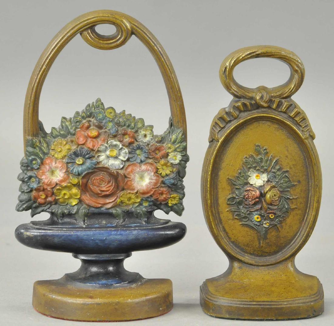 PAIR OF B&H FLOWER DOORSTOPS: 504. PAIR OF B&H FLOWER DOORSTOPS | (Near Mint Cond.) | 7 1/2" - 8 5/8".