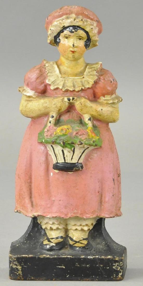 GIRL WITH FLOWER BASKET DOORSTOP (1 of 2)