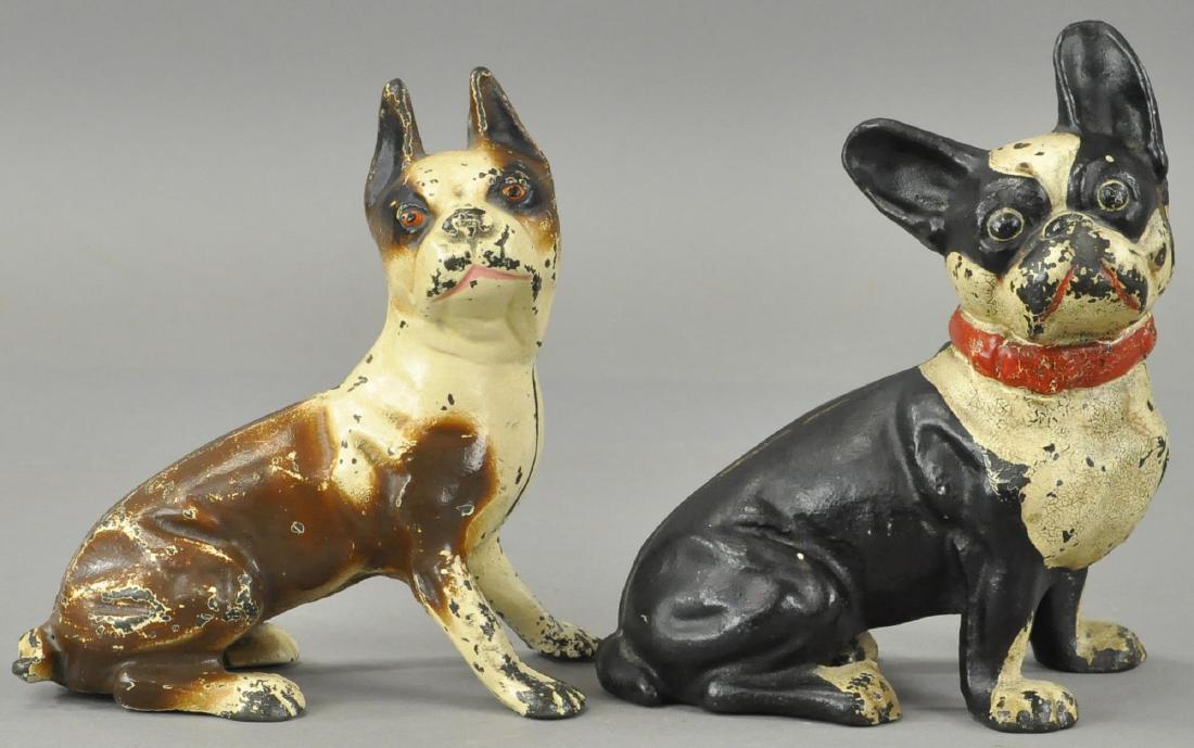 PAIR OF SITTING BOSTON TERRIER DOORSTOPS (1 of 2)
