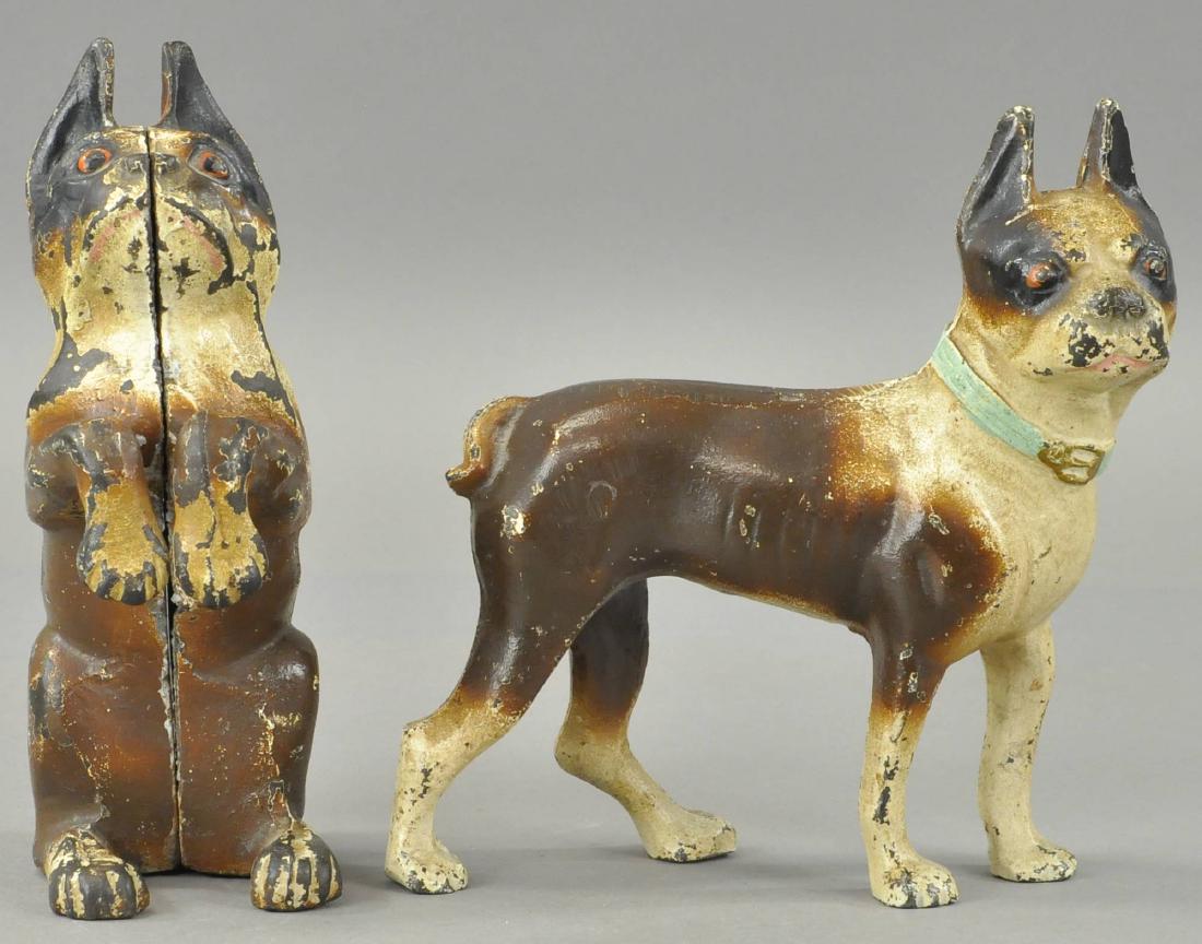 PAIR OF STANDING & BEGGING BOSTON TERRIOR DOORSTOP: 573. PAIR OF STANDING & BEGGING BOSTON TERRIOR DOORSTOP | All Original Condition. | Full figured. 8 3/4" x 3".