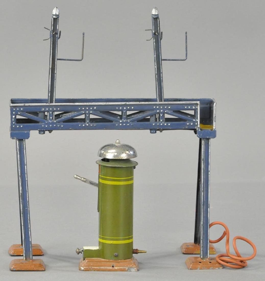 RARE MARKLIN PNEUMATIC OVERHEAD SIGNAL AND BELL (1 of 3)