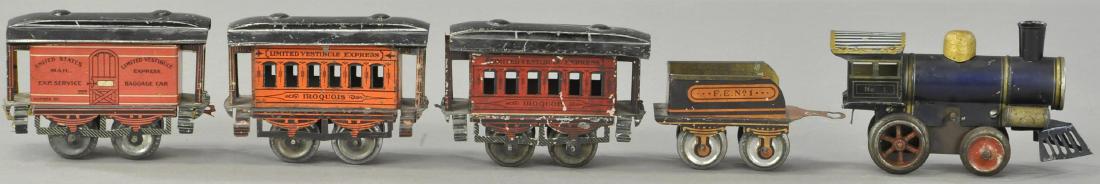 IVES NO. 1 CLOCKWORK 2-2-0 LOCOMOTIVE AND TENDER (1 of 4)