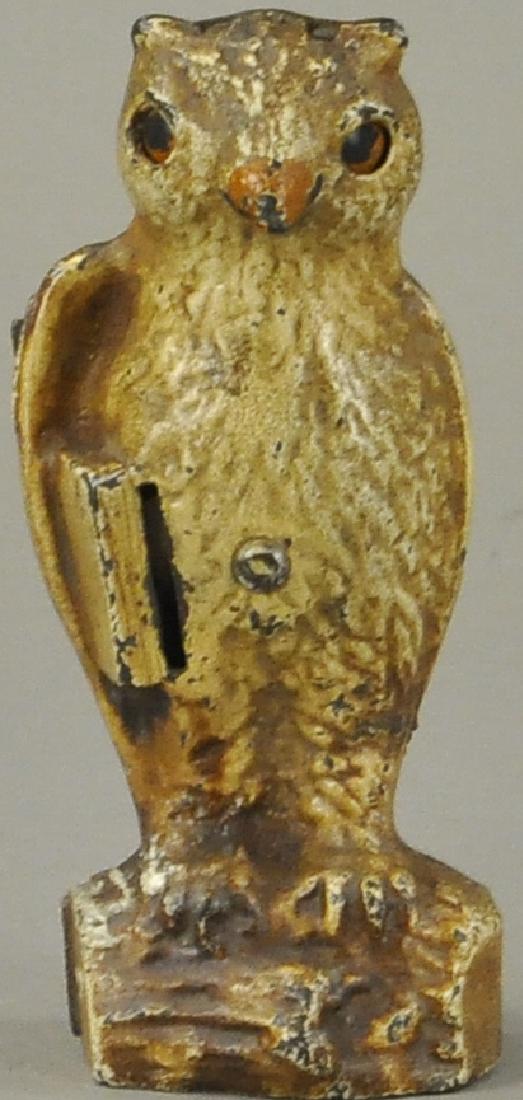 OWL SLOT IN BOOK MECHANICAL BANK (1 of 4)