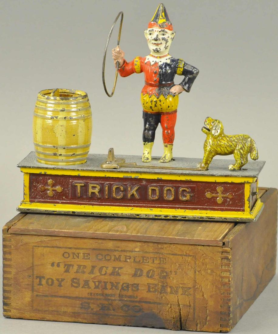 BOXED TRICK DOG MECHANICAL BANK (1 of 5)